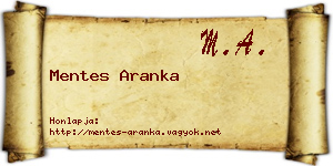 Mentes Aranka névjegykártya